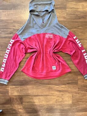 PINK Victoria's Secret Gray Sweatshirt with Red Trim